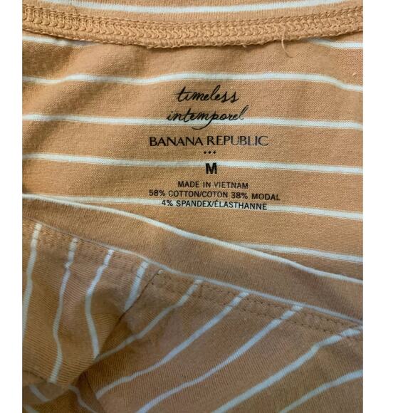 Banana Republic timeless intemparel striped short sleeves tee size M - Picture 3 of 7